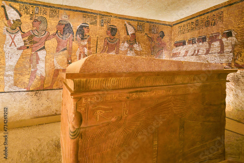Luxor, Egypt, February 12, 2024: Tomb of Tutankhamun, Luxor, Egypt photo