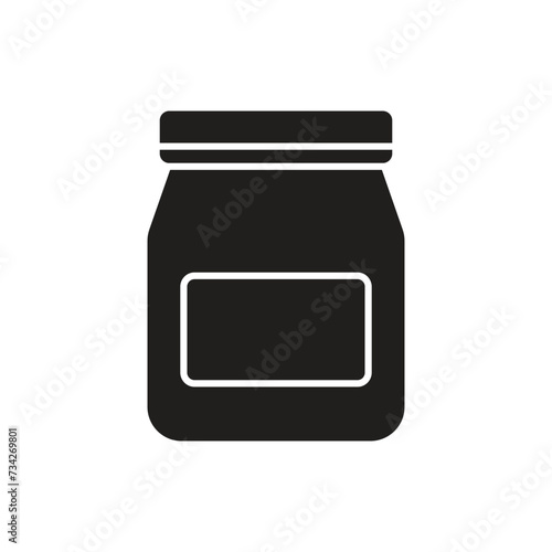 Jam jar icon design, jam jar glass symbol, isolated on white background, vector illustration