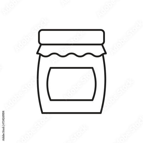 Jam jar icon design, jam jar glass symbol, isolated on white background, vector illustration