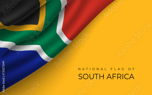National flag of South Africa country photo