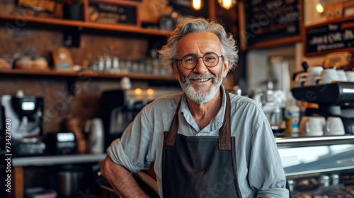 Portrait of barista in a coffee shop.
