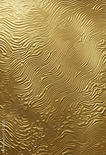 Golden Textured Surface with Wavy Patterns