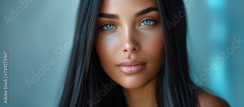 Beautiful blonde girl on white background, cosmetics beauty skin care salon advertisement baner	