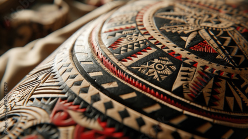 Close-up of a carpet with old vintage patterns © jr-art