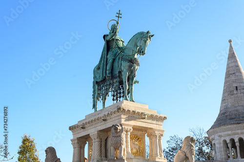 Statue of Saint Stephen I, Budapest, Hungary photo