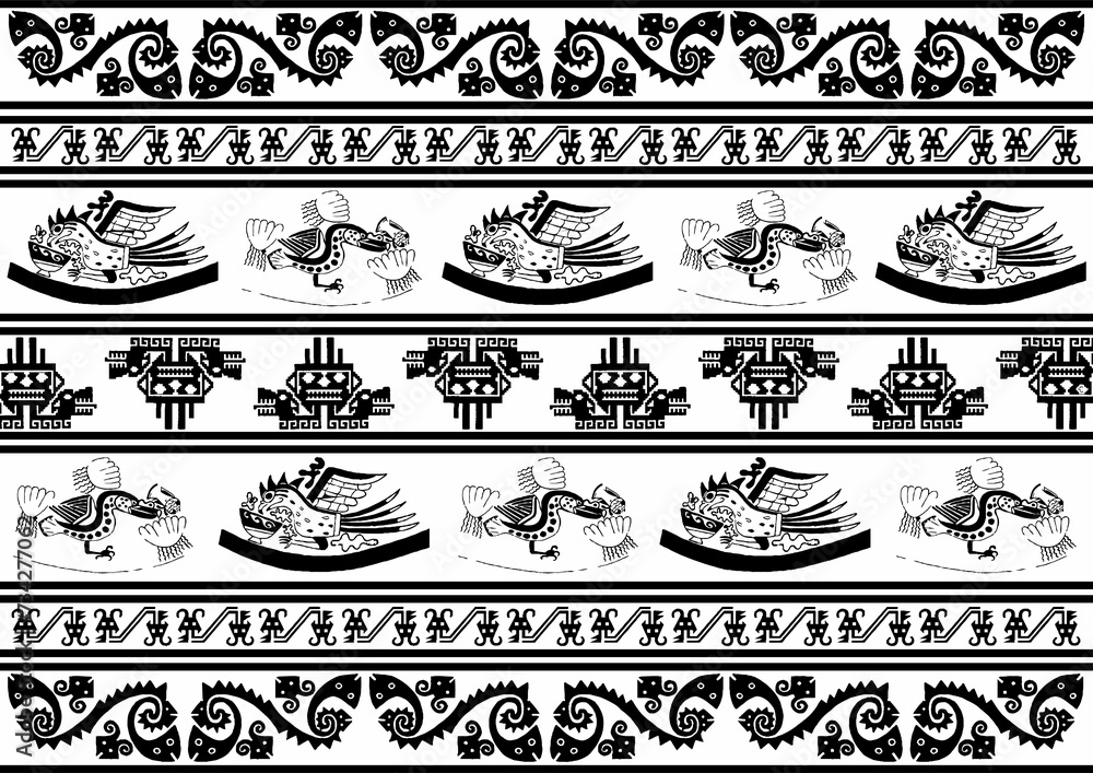 peruvian weaving iconography Inca and pre Inca culture textile Stock