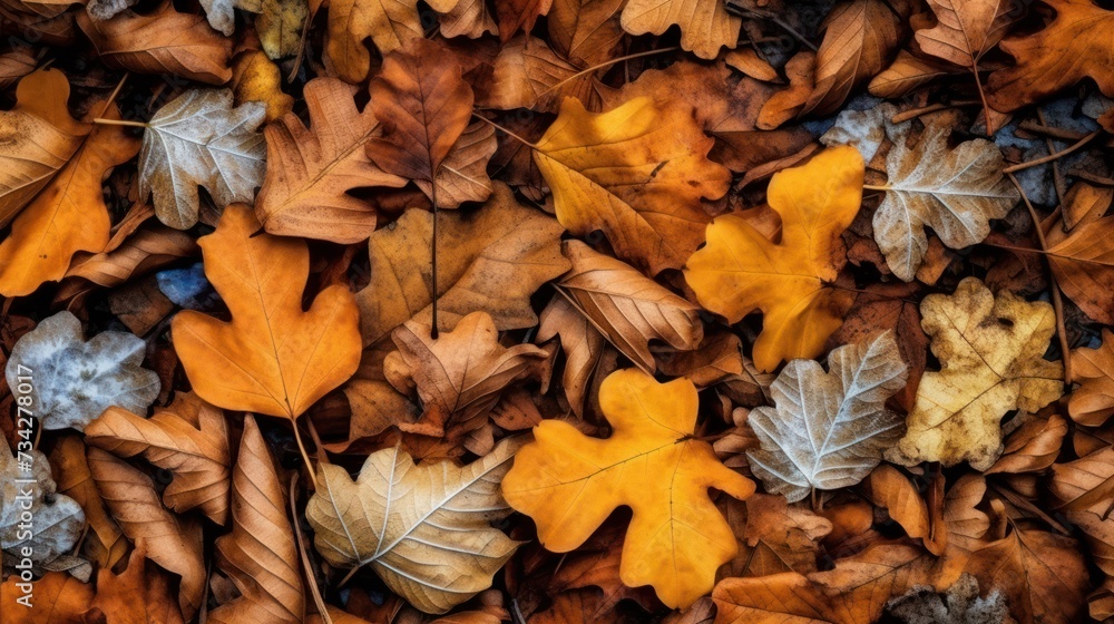 Forest floor leaf pattern in autumn