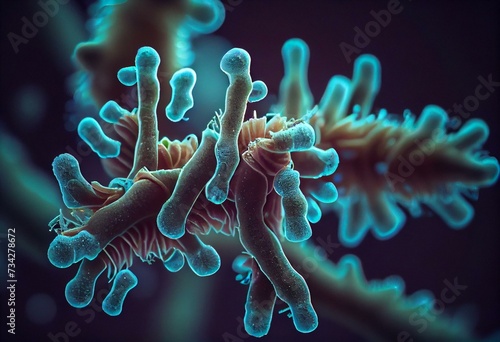 Clostridium botulinum bacterium. Generative AI photo