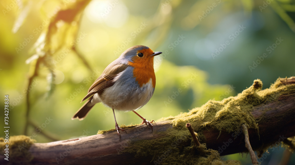 Obraz premium robin on a branch