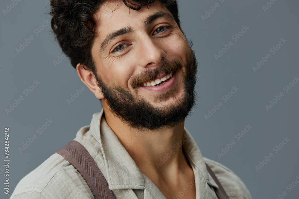 Naklejka premium Attractive man guy portrait person background young