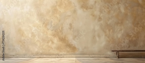 Retro plain cement cream wall texture background. AI generated image photo