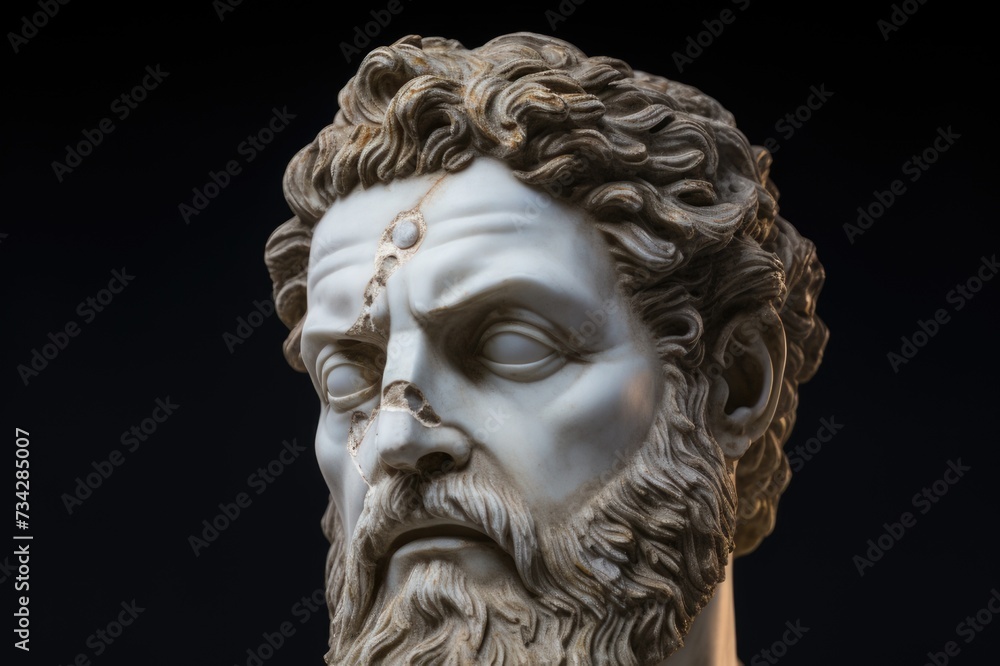 Philip II of Macedon injured head statue
