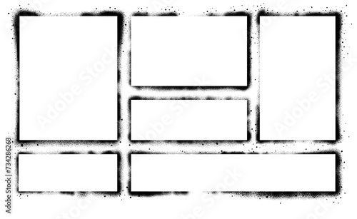 Billede på lærred Spray paint graffiti stencil frames