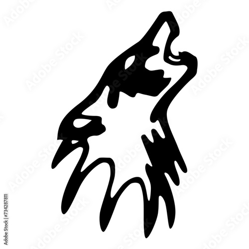 wolf howling vector