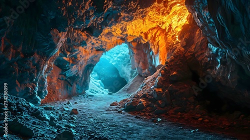 a cave filled with lots of cave like formations photo