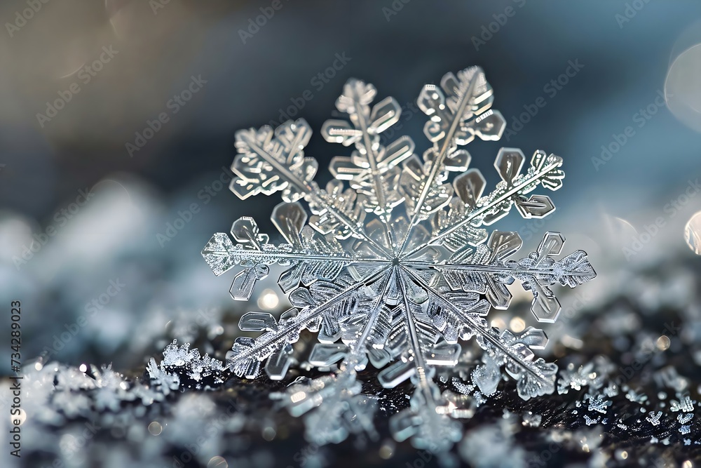 a close up of a snowflake on a table a close up of a snowflake on a table