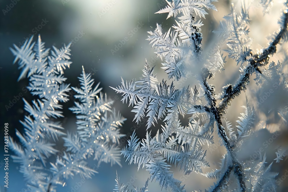 a close up of a frosted window with a blurry background