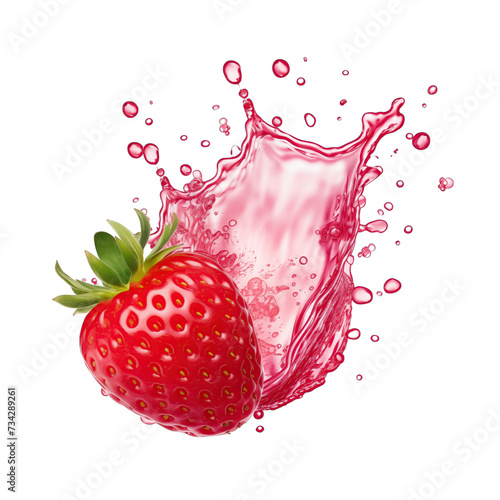 realistic fresh ripe pineberry with slices falling inside swirl fluid gestures of milk or yoghurt juice splash png isolated on a white background with clipping path. selective focus photo