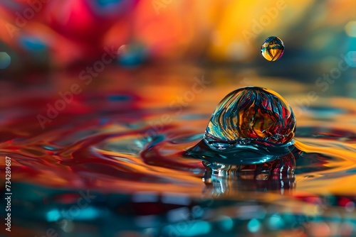 a drop of water that is floating in the air