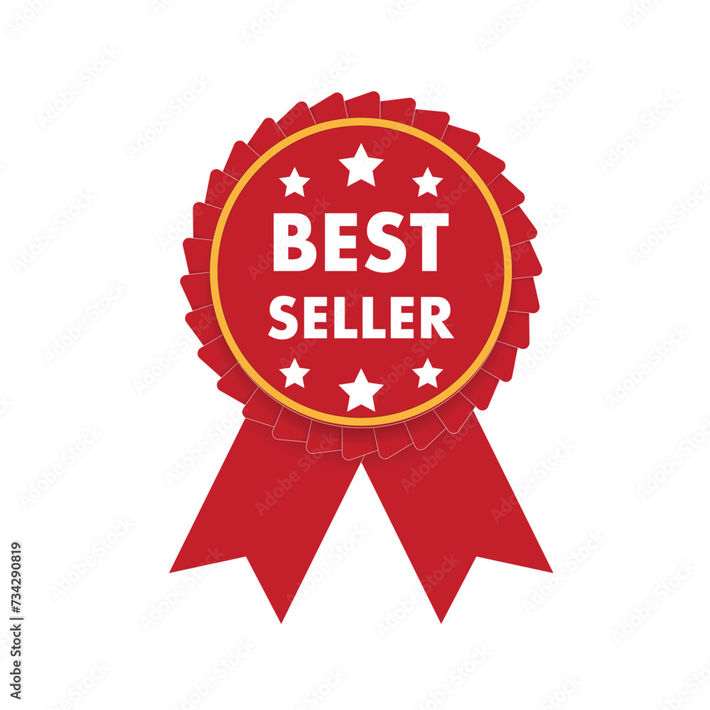 Best seller badge. Best seller red label. Retail badge. Advertisement symbol. Vector illustration. Best seller badge. Best seller red label. Retail badge. Advertisement symbol. Vector illustration.