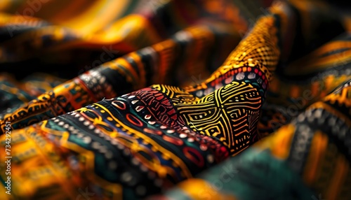 a close up view of a colorful cloth