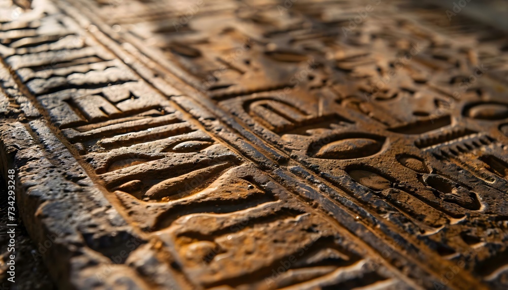 a close up of a carved stone surface