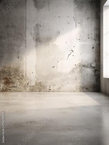 Empty room with concrete walls and a window.