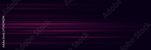 Special effect of lines and speed movement. The magic of moving fast laser beams, horizontal light glare. Abstract neon glowing lines. Vector Illustration EPS10