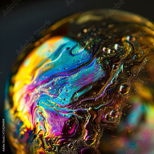 a close up view of a colorful object © KWY