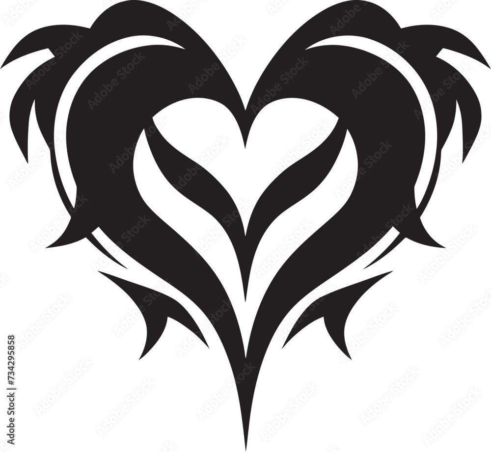 Chic Decorative Icon Minimalistic Black Heart Design Abstract Love Symbol Elegant Vector Decorative Heart Chic Decorative Icon Minimalistic Black Heart Design Abstract Love Symbol Elegant Vector Decorative Heart