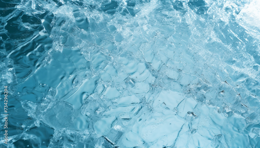 Obraz premium Abstract wave of blue water, reflecting nature beauty generated by AI