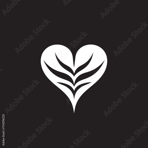 Graceful Abstract Heart Minimalistic Black Vector Graphic Design with Abstract Accents Chic Decorative Icon Intriguing Black Vector Graphic Design with Decorative Elements