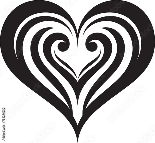 Sophisticated Heart Symbol Sleek Vector Art Abstract Love Icon Refined Black Heart Design