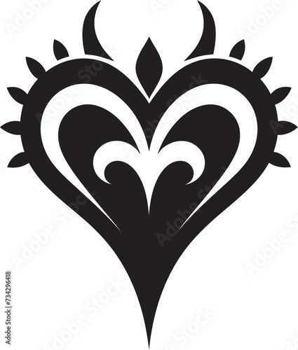 Ink Noir Sonata Sophisticated Black Heart Shape Vector Art Silent Symphony Sleek Black Heart Vector Graphic Design