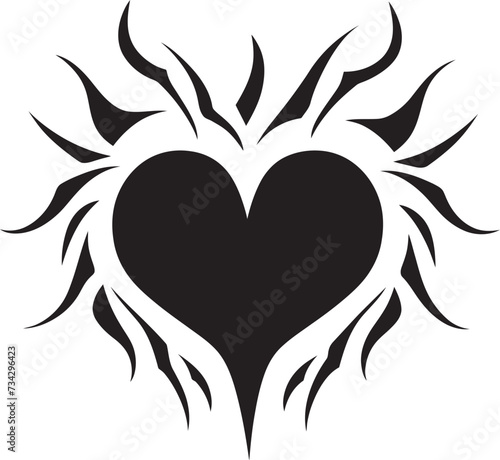 Noir Nectar Refined Vector Graphics of Black Heart Element Ink Noir Sonata Sophisticated Black Heart Shape Vector Art