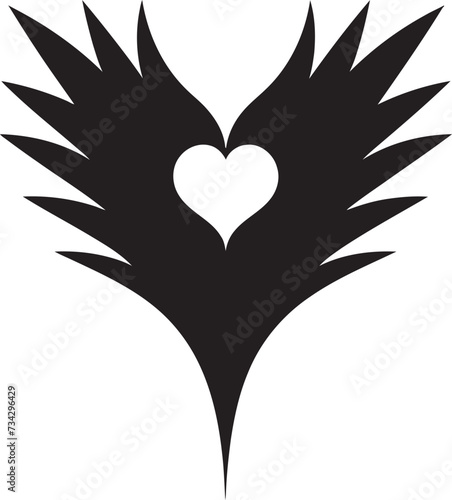 Shadowed Serenade Refined Abstract Black Heart Vector Sable Sonata Sophisticated Vector Graphics of Black Heart