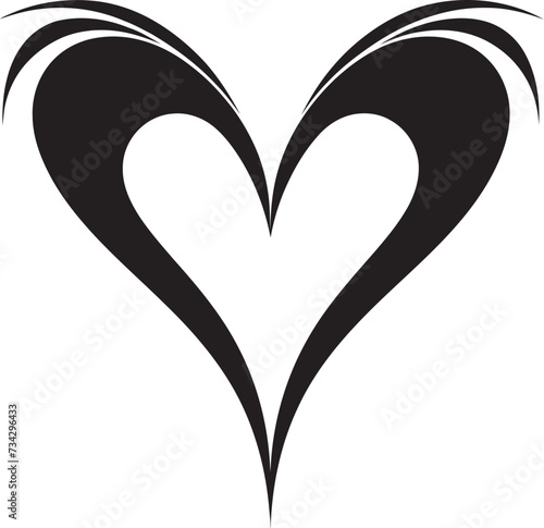 Sable Sonata Sophisticated Vector Graphics of Black Heart Dark Whisper Chic Black Heart Shape Vector Icon