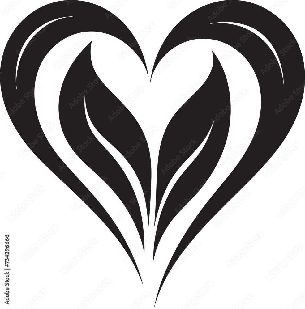 Stylish Heart Symbol Abstract Love Element Chic Black Heart Sleek Decorative Shape Stylish Heart Symbol Abstract Love Element Chic Black Heart Sleek Decorative Shape