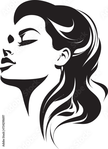 Nocturnal Elegance Intriguing Vector Design of Black Woman Face Enigmatic Enchantment Refined Black Abstract Woman Face