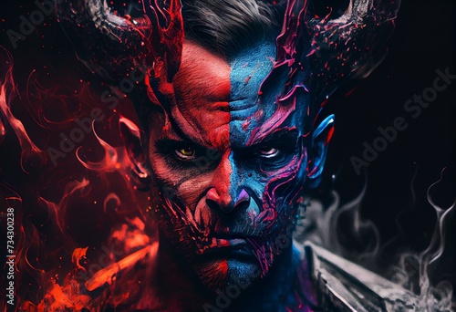 Devil with colors. Generative AI