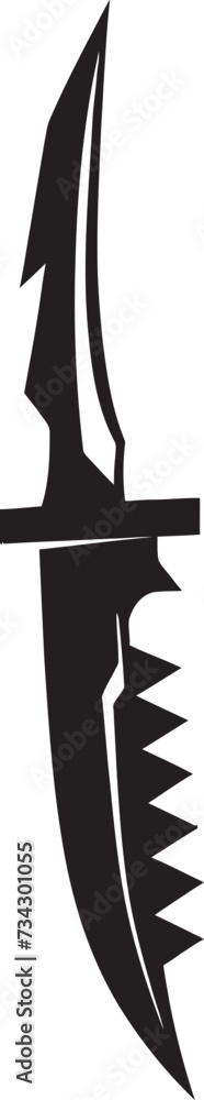 Silent Sabre Chic Vector Combat Knife Symbol Gothic Gladiator Sophisticated Black Knife Design Silent Sabre Chic Vector Combat Knife Symbol Gothic Gladiator Sophisticated Black Knife Design