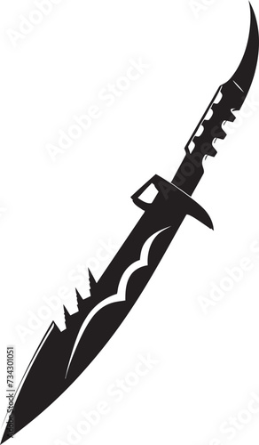 Mystic Mercenary Intriguing Vector Blade Symbol Ebony Enforcer Refined Black Combat Knife Element