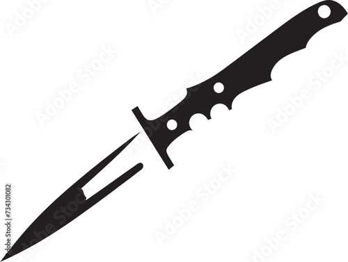 Silent Stalker Chic Vector Knife Element Gothic Gladiator Sophisticated Black Combat Knife Graphic
