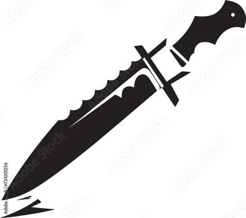 Chic Covert Cutlery Modern Vector Knife Design Noir Nightwatch Stylish Abstract Black Knife Icon