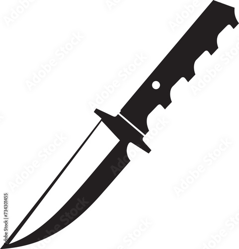 Silent Saboteur Minimalistic Combat Knife Design Mystic Militant Intriguing Vector Knife Icon