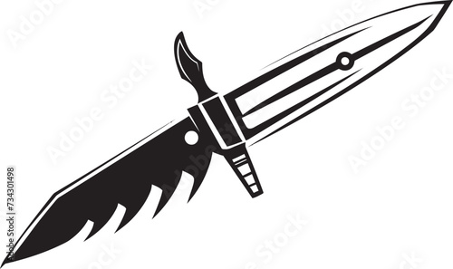 Shadow Shiv Chic Black Knife Icon Gothic Guerrilla Sophisticated Combat Knife Vector