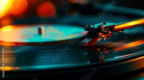 The record player plays vinyl, generative ai photo