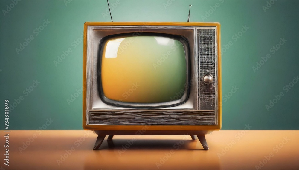 Old retro TV front gradient background