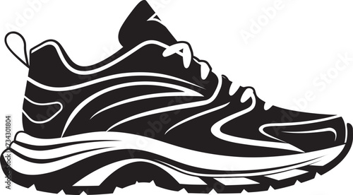 Midnight Mover Elegant Sports Shoe Graphic Ink Innovator Contemporary Black Vector Shoe