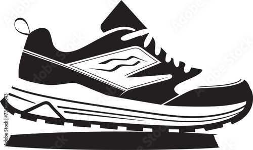 Ink Innovator Contemporary Vector Sports Shoe Shadow Speedster Chic Black Shoe Graphic